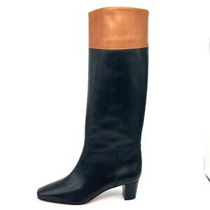 Christian Louboutin CAVALIERE Tall Knee High Two Tone Leather Boots